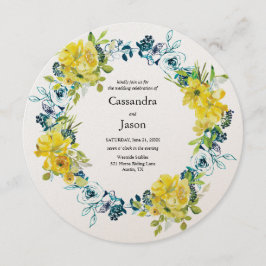 Convites Casamento Floral de Lemon Blueberry