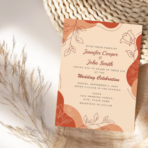 Convites Casamento Floral de Linha Moderna Terrenos Terraco
