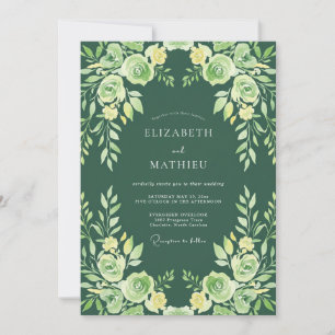 Convites Casamento Floral de Louro Salvia