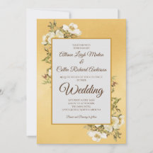 Casamento Floral de Luxo Dourado Elegante Ivory Vi