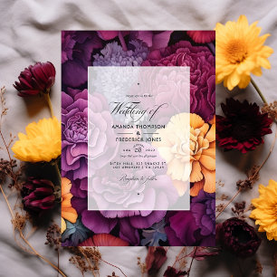 Convites Casamento Floral de Malva com Calêndula