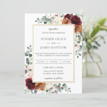 Casamento Floral de Marfim Laranja Queimada