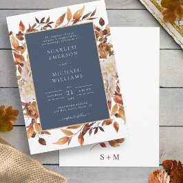 Convites Casamento Floral de marinho Fall