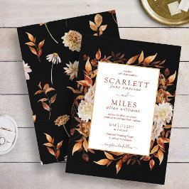 Convites Casamento Floral de Negra Terracotta Watercolor