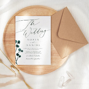 Convites Casamento Floral de Neve de inverno