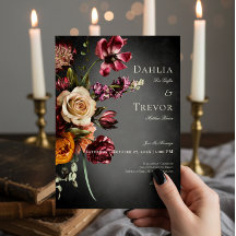 Casamento Floral de Outono de Borrão Escuro