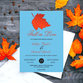 Convites Casamento Floral de Outono Elegante com Folhas Ver