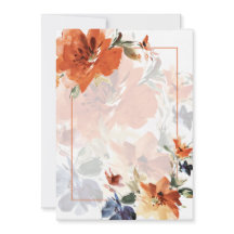 Casamento floral de outono em aquarela laranja e a