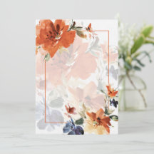 Casamento floral de outono em aquarela laranja e a