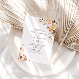 Convites Casamento Floral de outono Formal