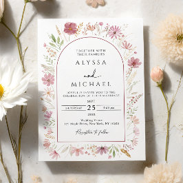 Convites Casamento Floral de Outono Selvagem