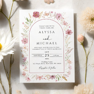 Convites Casamento Floral de Outono Selvagem