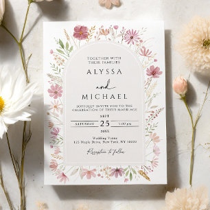 Convites Casamento Floral de Outono Selvagem