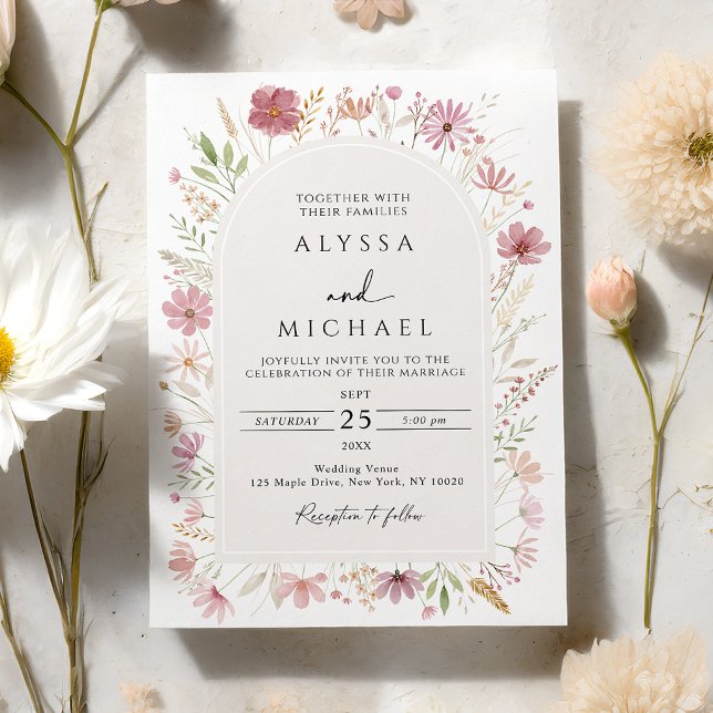 Convites Casamento Floral de Outono Selvagem (Criador carregado)