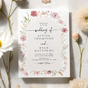 Convites Casamento Floral de Outono Selvagem