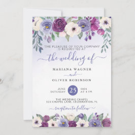 Convites Casamento Floral de Pergueiro Fuchsia Blush Waterc