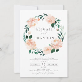 Convites Casamento floral de pêssego do jardim romântico em