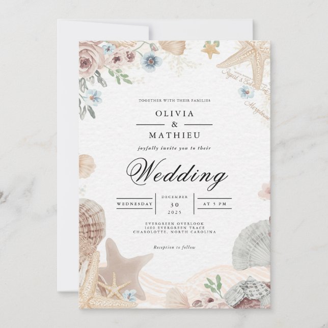 Convites Casamento Floral de Prateleiras Moles (Frente)