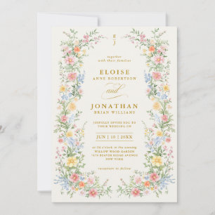 Convites Casamento Floral de Primavera Ornate Pastel Suave 