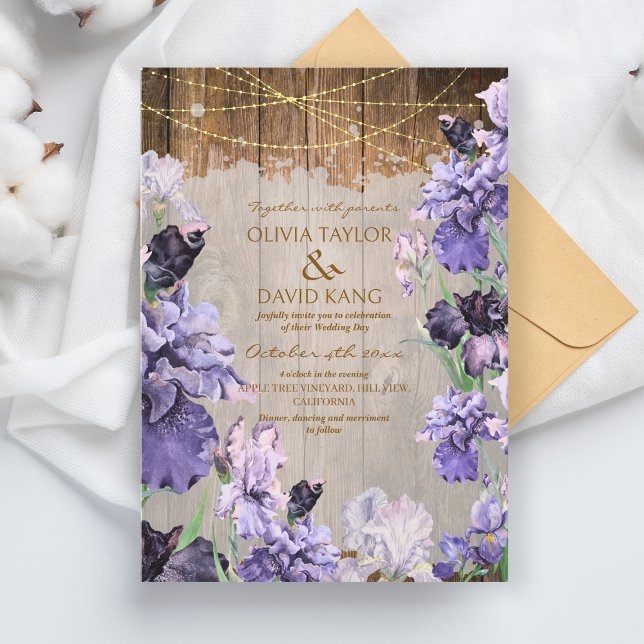 Convites Casamento Floral de Primavera Rustic (Criador carregado)