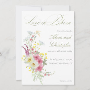 Convites Casamento Floral de primavera Watercolor