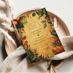 Convites Casamento Floral de Pumpkin Spice