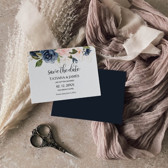 Convites Casamento Floral de Queda Excelente Salvar a Data (Criador carregado)