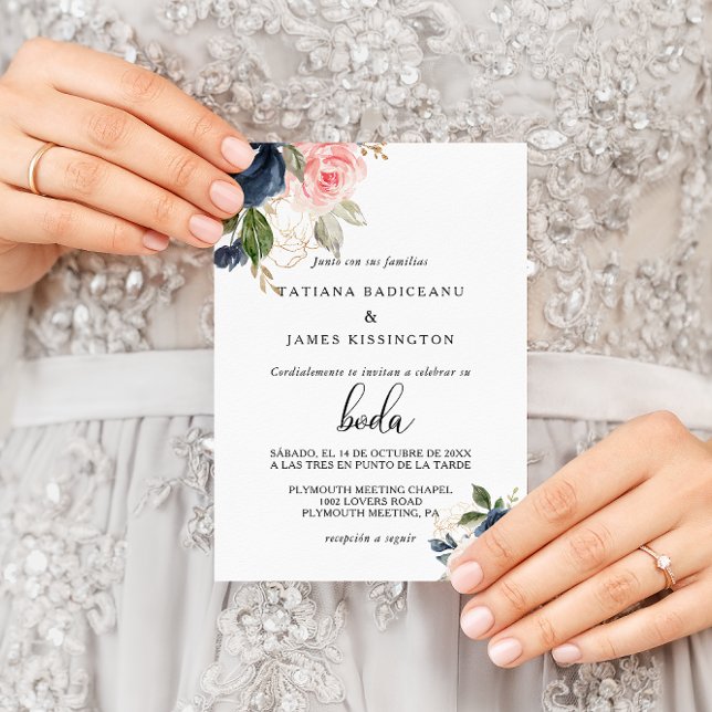 Convites Casamento Floral de Queda Exquisita (Criador carregado)