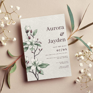 Convites Casamento floral de renda branca e burgundy Elegan