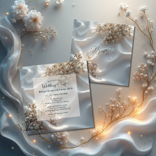 Convites Casamento floral de respiração de bebê romântico e