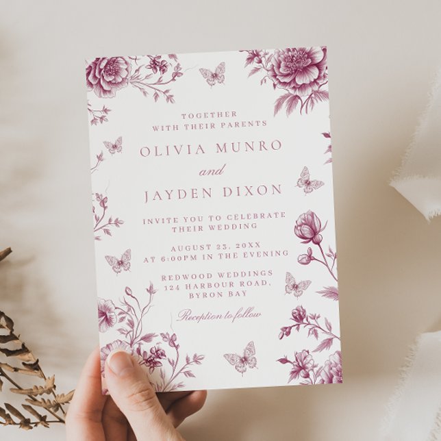 Convites Casamento Floral de Rosa com Encantado com Blush V (Criador carregado)