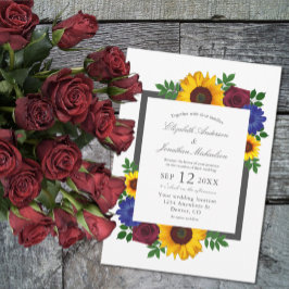 Convites Casamento Floral de Rosa de Sunflower