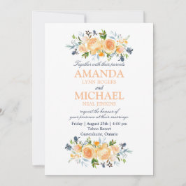Convites Casamento Floral de rosa e Aquarela