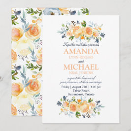 Convites Casamento Floral de rosa e Aquarela