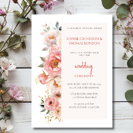 Convites casamento floral de rosa vermelha