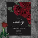 Convites Casamento Floral de Rosas vermelhas de Sangue Eleg<br><div class="desc">Embrace a elegância do eterno para sua celebração inspirada em gótica com nosso convite de casamento cativante. Um fundo preto suave proporciona a canvas perfeita para um buquê cativante, mas subestimado. Imaginem um arranjo de canto de flores de rosa vermelha de sangue mudo, onde matizes vermelhos ricos se misturam com...</div>