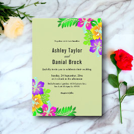 Convites Casamento Floral de Sage, Rosas Coloridos Elegante