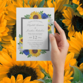 Convites Casamento Floral de Sunflower Rosa Daisy Autumn