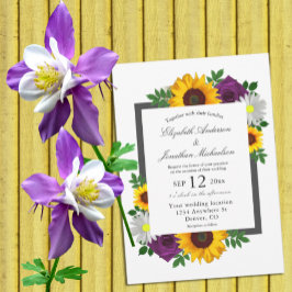 Convites Casamento Floral de Sunflower Rosa Daisy Autumn