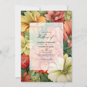 Convites Casamento Floral de Terracota e Verdura