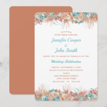 Casamento Floral de Terracota em Aquarela Boho 