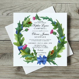Convites Casamento Floral de Thistle Escocês Elegante
