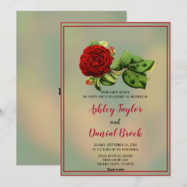 Convites Casamento floral de vassoura-poeirenta de rosa ver