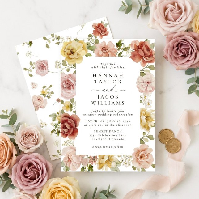 Convites Casamento Floral de Verão (Criador carregado)