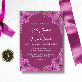 Convites Casamento Floral de Verão com Orquídeas Roxas Româ