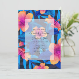 Convites Casamento Floral de Verão na Praia