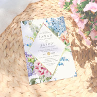 Casamento Floral de Vibrante Azul e Cor de Água Pú