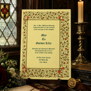 Convites Casamento Floral de Videira em Estilo Medieval Vin