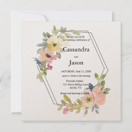 Convites Casamento Floral de Watercolor