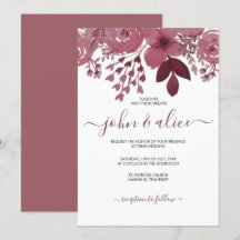 Casamento Floral de Watercolor Burgundy